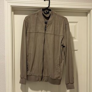 Zara Men’s Tan Suede Zip-Up Jacket, Large